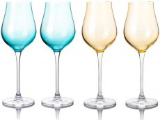 B.BOHEMIAN DION prosecco / pezsgőspoh&aacute;r szett - 250 ml, Mix Blue and Yellow, 4 db Konyhai term&eacute;kek - Konyhai eszk&ouml;z - K&eacute;szlet / szett - 523901