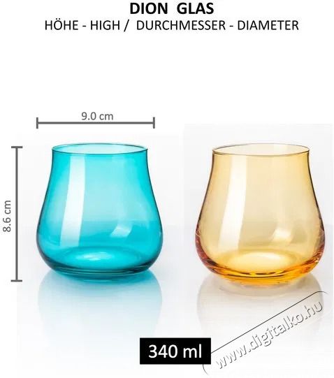 B.BOHEMIAN DION szett - 340 ml, Yellow, 4 db Konyhai term&eacute;kek - Konyhai eszk&ouml;z - K&eacute;szlet / szett - 523908