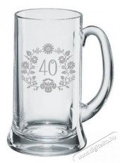 B.BOHEMIAN Pintes söröskorsó 0,5 l 40 éves jubileum virágos motívum - Konyhai termékek - Egyéb / Konyhai kiegészítő - 524220