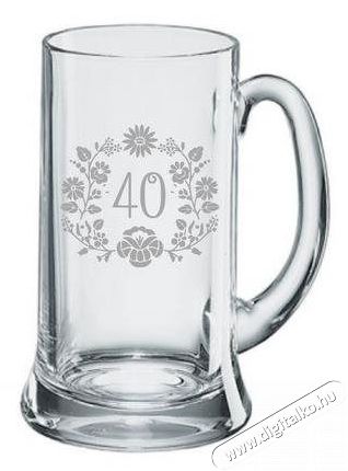 B.BOHEMIAN Pintes söröskorsó 0,5 l 40 éves jubileum virágos motívum Konyhai termékek - Egyéb / Konyhai kiegészítő - 524220