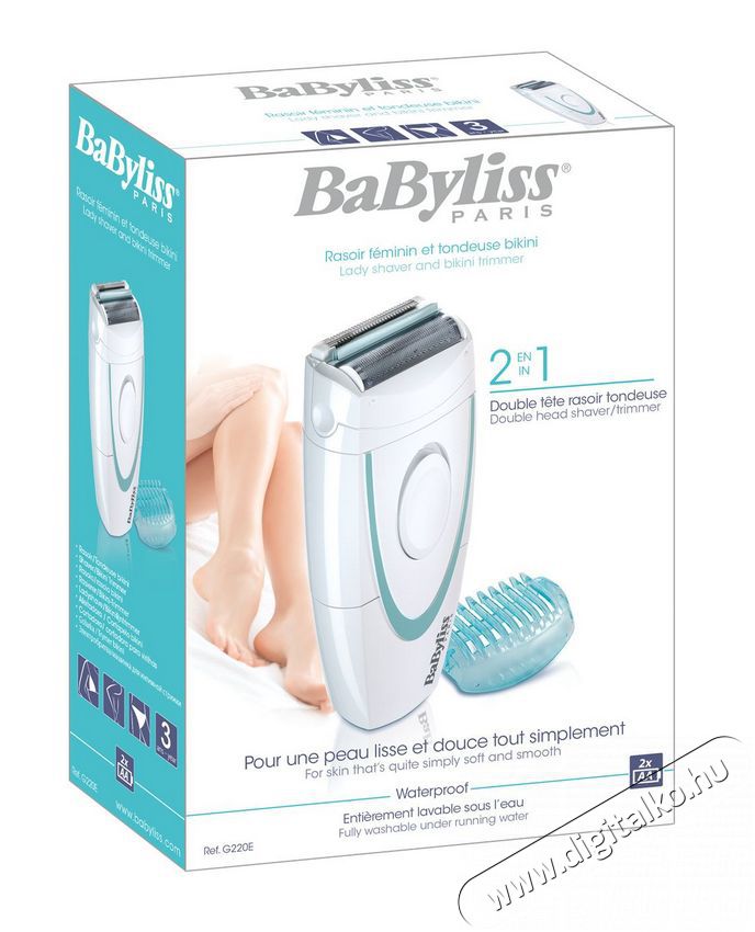 Babyliss G220E 2in1 női borotva és bikinivonal formázó Szépségápolás / Egészség - Szőrtelenítő / borotva - Női szőrtelenítő - 314424