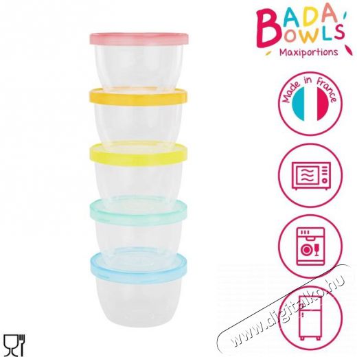 BADABULLE MAXI FUN COLORS 250 ml, 5 db Konyhai termékek - Edény - Ételtároló - 529268