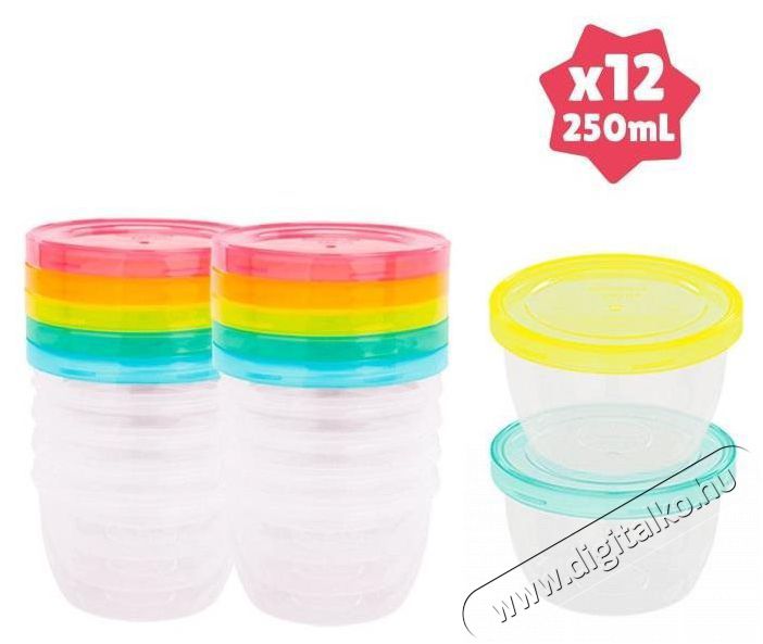 BADABULLE Maxi Fun Colors 250 ml, 12 db Konyhai term&eacute;kek - Ed&eacute;ny - Ed&eacute;ny k&eacute;szlet - 526948