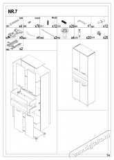 Badenmob 008 f&uuml;rdőszobai szekr&eacute;ny, 2 polc, 2 fi&oacute;k, MDF, forg&aacute;cslap, 180x60x31,6 cm, RAL 7044 H&aacute;ztart&aacute;s / Otthon / K&uuml;lt&eacute;r - F&uuml;rdőszoba / wc - Kieg&eacute;sz&iacute;tő - 536066