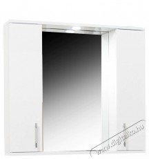 Badenmob 020 sorozat, f&uuml;rdőszobai t&uuml;k&ouml;r szekr&eacute;nnyel &eacute;s vil&aacute;g&iacute;t&aacute;ssal, 4 polccal, MDF, forg&aacute;cslap, 71 x 80 x 14 cm, feh&eacute;r H&aacute;ztart&aacute;s / Otthon / K&uuml;lt&eacute;r - F&uuml;rdőszoba / wc - Kieg&eacute;sz&iacute;tő - 536079