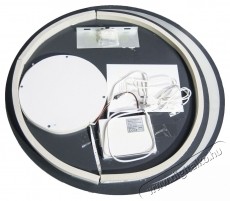 Badenmob 19172 LED f&uuml;rdőszobai t&uuml;k&ouml;r, p&aacute;ramentes&iacute;tő funkci&oacute;, &oacute;ra, hőm&eacute;rő &eacute;s nagy&iacute;t&oacute;, D80cm Sz&eacute;ps&eacute;g&aacute;pol&aacute;s / Eg&eacute;szs&eacute;g - T&uuml;k&ouml;r - 536080