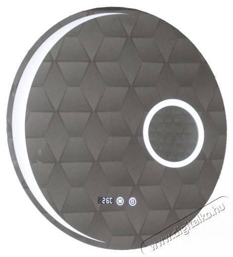 Badenmob 19172 LED f&uuml;rdőszobai t&uuml;k&ouml;r, p&aacute;ramentes&iacute;tő funkci&oacute;, &oacute;ra, hőm&eacute;rő &eacute;s nagy&iacute;t&oacute;, D80cm Sz&eacute;ps&eacute;g&aacute;pol&aacute;s / Eg&eacute;szs&eacute;g - T&uuml;k&ouml;r - 536080