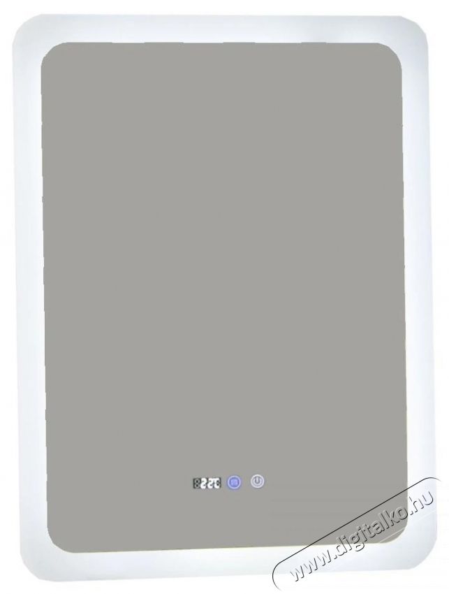Badenmob LED-es vil&aacute;g&iacute;t&oacute; t&uuml;k&ouml;r, k&ouml;dmentes&iacute;tő funkci&oacute;val, &oacute;r&aacute;val, d&aacute;tummal &eacute;s hőm&eacute;rővel, MD2, 60x80cm Sz&eacute;ps&eacute;g&aacute;pol&aacute;s / Eg&eacute;szs&eacute;g - T&uuml;k&ouml;r - 536083