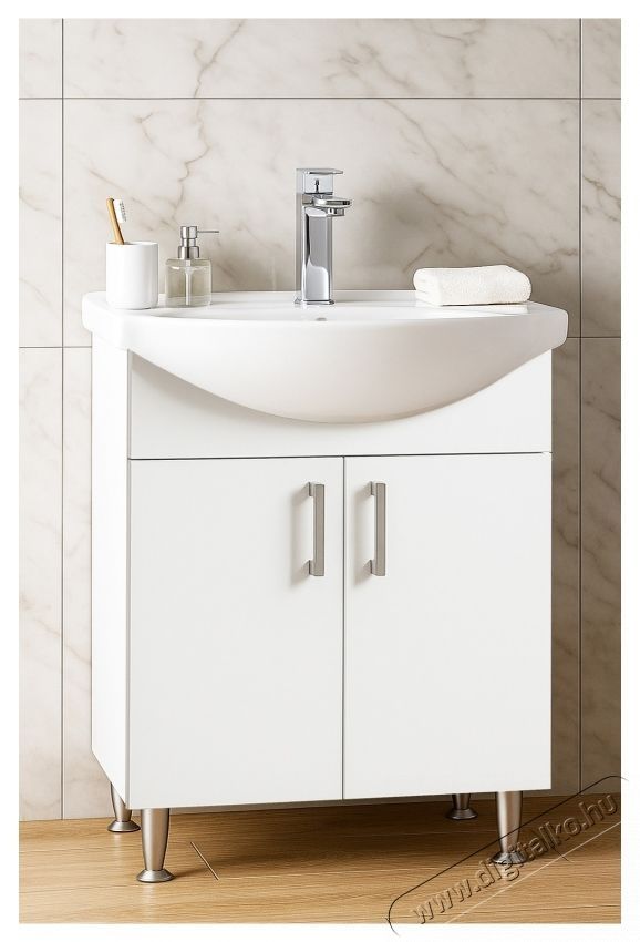 Badenmob Seria 001 Alapcsomag f&uuml;rdőszobab&uacute;tor &eacute;s mosd&oacute;kagyl&oacute;, Ker&aacute;mia, 60cm, F&eacute;nyes feh&eacute;r H&aacute;ztart&aacute;s / Otthon / K&uuml;lt&eacute;r - F&uuml;rdőszoba / wc - Kieg&eacute;sz&iacute;tő - 536081