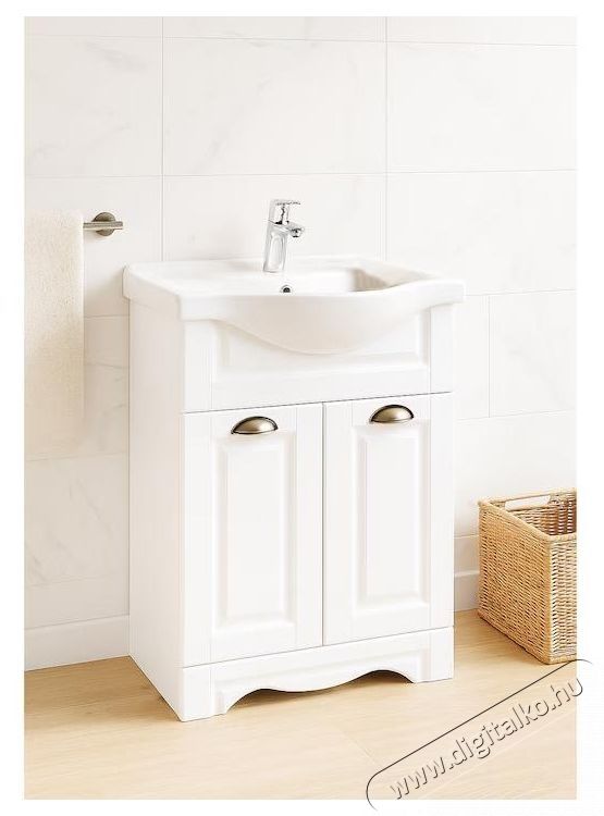 Badenmob 172 als&oacute;szekr&eacute;ny &eacute;s mosd&oacute;kagyl&oacute;, MDF, forg&aacute;cslap, 55x81x45 cm, rusztikus feh&eacute;r H&aacute;ztart&aacute;s / Otthon / K&uuml;lt&eacute;r - F&uuml;rdőszoba / wc - Kieg&eacute;sz&iacute;tő - 536074