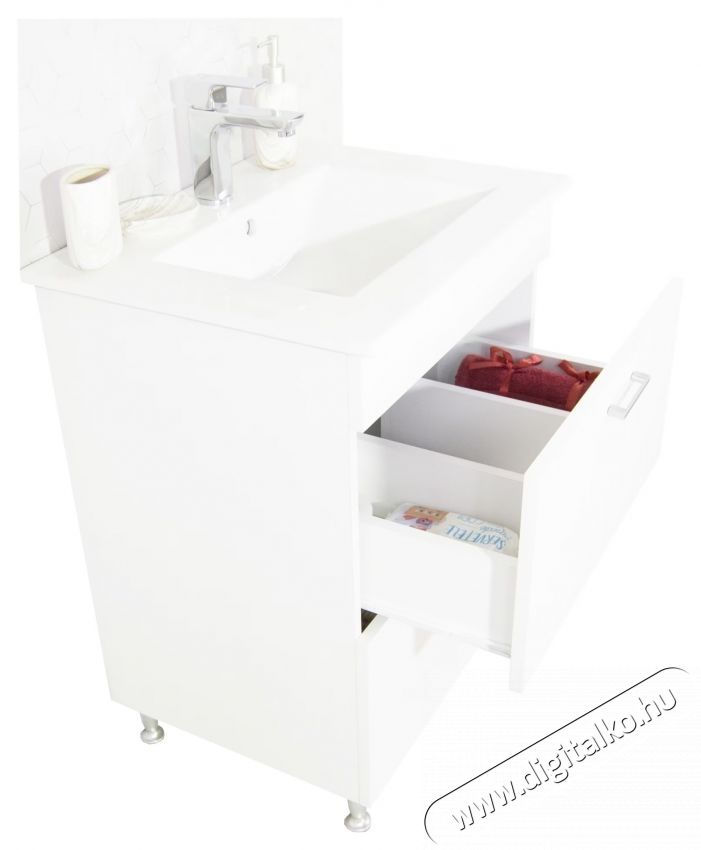 Badenmob 067 sorozat&uacute; talp &eacute;s mosd&oacute; b&uacute;tork&eacute;szlet, fi&oacute;kokkal, 80x46x80cm, Feh&eacute;r H&aacute;ztart&aacute;s / Otthon / K&uuml;lt&eacute;r - F&uuml;rdőszoba / wc - Kieg&eacute;sz&iacute;tő - 536070