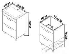 Badenmob 067 sorozat&uacute; talp &eacute;s mosd&oacute; b&uacute;tork&eacute;szlet, fi&oacute;kokkal, 80x46x80cm, Feh&eacute;r H&aacute;ztart&aacute;s / Otthon / K&uuml;lt&eacute;r - F&uuml;rdőszoba / wc - Kieg&eacute;sz&iacute;tő - 536070
