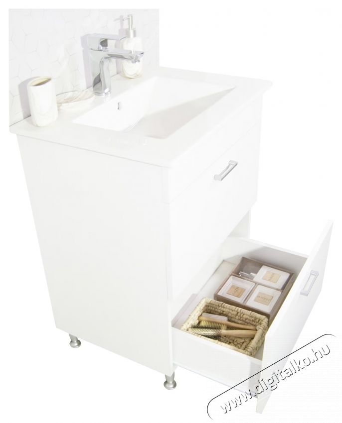 Badenmob 067 sorozat&uacute; talp &eacute;s mosd&oacute; b&uacute;tork&eacute;szlet, fi&oacute;kokkal, 80x46x80cm, Feh&eacute;r H&aacute;ztart&aacute;s / Otthon / K&uuml;lt&eacute;r - F&uuml;rdőszoba / wc - Kieg&eacute;sz&iacute;tő - 536070