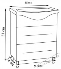 Badenmob 187 talp &eacute;s mosd&oacute; b&uacute;tork&eacute;szlet, festett MDF előlap, faforg&aacute;cslap oldalak, 55cm, feh&eacute;r H&aacute;ztart&aacute;s / Otthon / K&uuml;lt&eacute;r - F&uuml;rdőszoba / wc - Kieg&eacute;sz&iacute;tő - 536071