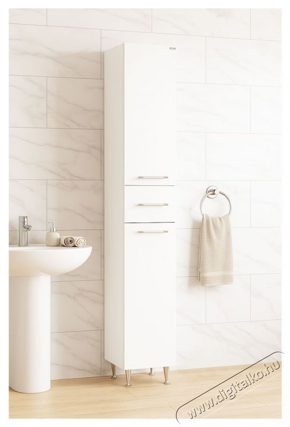 Badenmob magas szekr&eacute;ny, 010-es sorozat, MDF, 30x180x31,6 cm, feh&eacute;r H&aacute;ztart&aacute;s / Otthon / K&uuml;lt&eacute;r - F&uuml;rdőszoba / wc - Kieg&eacute;sz&iacute;tő - 536072