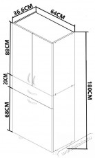 Badenmob Series 021 F&uuml;rdőszobai Szekr&eacute;ny, be&eacute;p&iacute;tett mos&oacute;kos&aacute;r, 180 x 64 x 36.5 cm, feh&eacute;r H&aacute;ztart&aacute;s / Otthon / K&uuml;lt&eacute;r - F&uuml;rdőszoba / wc - Kieg&eacute;sz&iacute;tő - 536069