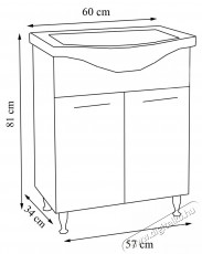 Badenmob Series 053 B&uacute;tor, ker&aacute;mia mosd&oacute;val, 60 x 81 x 45 cm, Feh&eacute;r H&aacute;ztart&aacute;s / Otthon / K&uuml;lt&eacute;r - F&uuml;rdőszoba / wc - Kieg&eacute;sz&iacute;tő - 536075