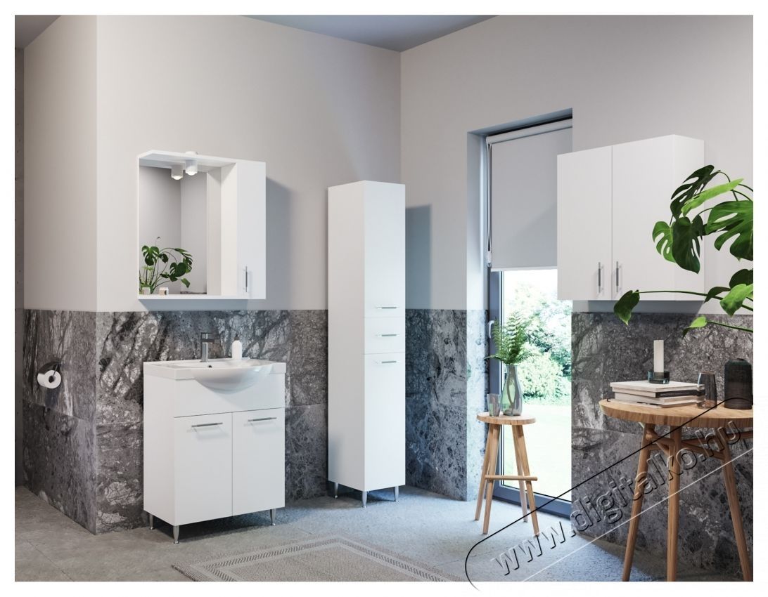 Badenmob Series 053 B&uacute;tor, ker&aacute;mia mosd&oacute;val, 60 x 81 x 45 cm, Feh&eacute;r H&aacute;ztart&aacute;s / Otthon / K&uuml;lt&eacute;r - F&uuml;rdőszoba / wc - Kieg&eacute;sz&iacute;tő - 536075