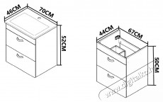 Badenmob sorozat 067 mosd&oacute;kagyl&oacute; b&uacute;tork&eacute;szlet, falra szerelhető, fi&oacute;kos, 70x46x52cm, Feh&eacute;r H&aacute;ztart&aacute;s / Otthon / K&uuml;lt&eacute;r - F&uuml;rdőszoba / wc - Kieg&eacute;sz&iacute;tő - 536073