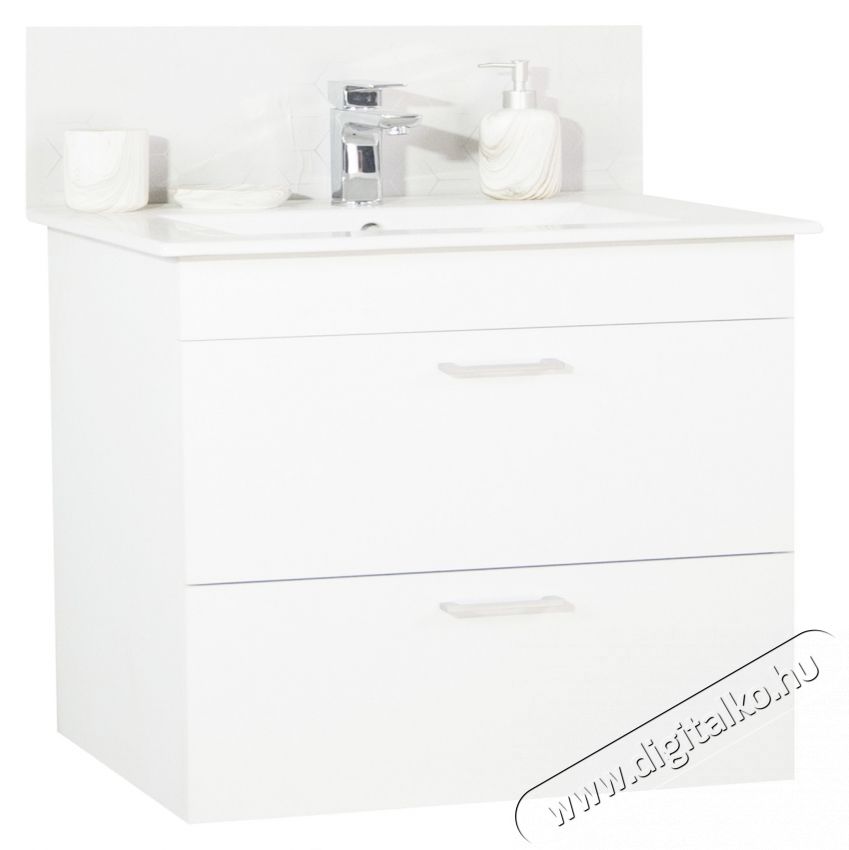 Badenmob sorozat 067 mosd&oacute;kagyl&oacute; b&uacute;tork&eacute;szlet, falra szerelhető, fi&oacute;kos, 70x46x52cm, Feh&eacute;r H&aacute;ztart&aacute;s / Otthon / K&uuml;lt&eacute;r - F&uuml;rdőszoba / wc - Kieg&eacute;sz&iacute;tő - 536073