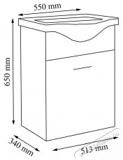 Badenmob 130 F&uuml;rdőszobai mosd&oacute;szekr&eacute;ny &eacute;s mosd&oacute;kagyl&oacute;, 55cm, f&uuml;ggesztett, Feh&eacute;r H&aacute;ztart&aacute;s / Otthon / K&uuml;lt&eacute;r - F&uuml;rdőszoba / wc - Kieg&eacute;sz&iacute;tő - 536086