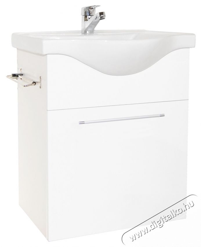 Badenmob 130 F&uuml;rdőszobai mosd&oacute;szekr&eacute;ny &eacute;s mosd&oacute;kagyl&oacute;, 55cm, f&uuml;ggesztett, Feh&eacute;r H&aacute;ztart&aacute;s / Otthon / K&uuml;lt&eacute;r - F&uuml;rdőszoba / wc - Kieg&eacute;sz&iacute;tő - 536086