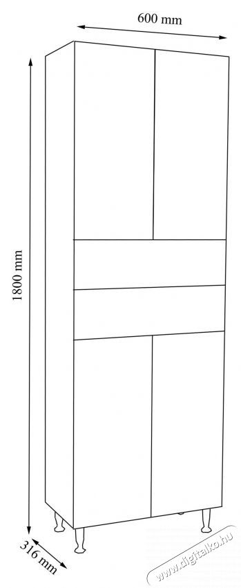 Badenmob magas szekr&eacute;ny, 086-os sorozat, MDF, 60x180x31,6 cm, feh&eacute;r H&aacute;ztart&aacute;s / Otthon / K&uuml;lt&eacute;r - F&uuml;rdőszoba / wc - Kieg&eacute;sz&iacute;tő - 536060