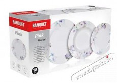 BANQUET Étkészlet 18db PINK FLOWERS Konyhai termékek - Étkészlet - Tányér készlet - 504687