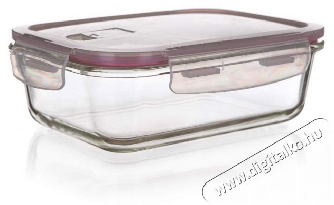 BANQUET BORK LORA 550 ml fedéllel, bordó, üveg Edény Konyhai termékek - Edény - Ételtároló - 523973