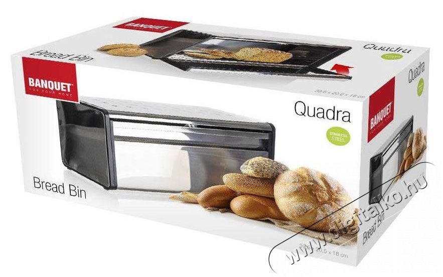 BANQUET Rozsdamentes ac&eacute;l, QUADRA 39,5 x 20,5 x 18 cm, fekete peremmel Konyhai term&eacute;kek - Konyhai eszk&ouml;z - Egy&eacute;b konyhai eszk&ouml;z - 523979