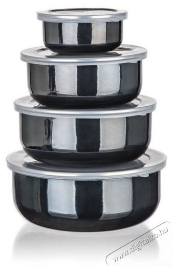 BANQUET METALLIC Zománcozott tálkészlet, fekete, 8 db Konyhai termékek - Étkészlet - Tányér készlet - 526987
