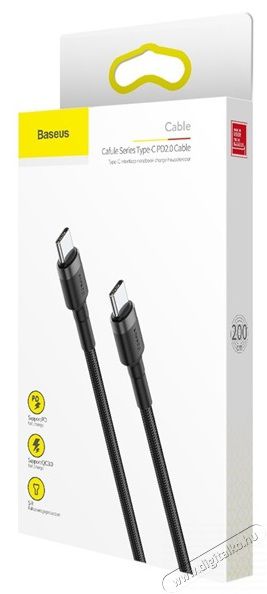 Baseus Cafule Type-C/Type-C PD2.0 60W 20V 3A QC3.0 2m szürke-fekete Tv kiegészítők - Kábel / csatlakozó - USB kábel - 368653