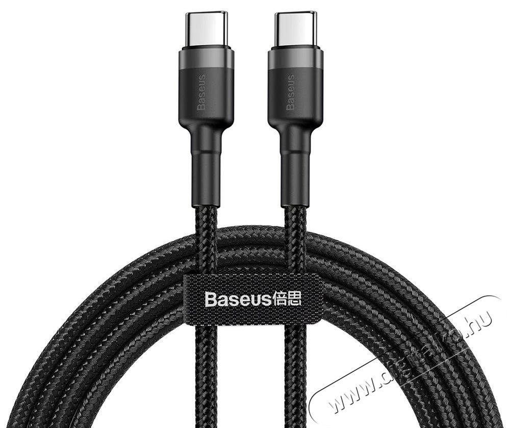 Baseus Cafule Type-C/Type-C PD2.0 60W 20V 3A QC3.0 2m szürke-fekete Tv kiegészítők - Kábel / csatlakozó - USB kábel - 368653