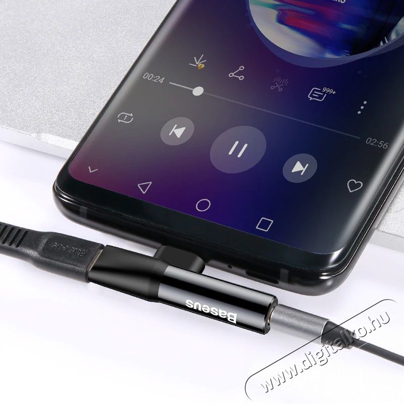 Baseus L41 USB Type-C - Type-C + 3.5mm fekete elosztó Újdonságok - Új termékek - 368679