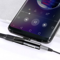 Baseus L41 USB Type-C - Type-C + 3.5mm fekete elosztó Újdonságok - Új termékek - 368679