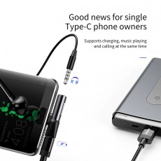 Baseus L41 USB Type-C - Type-C + 3.5mm fekete elosztó Újdonságok - Új termékek - 368679