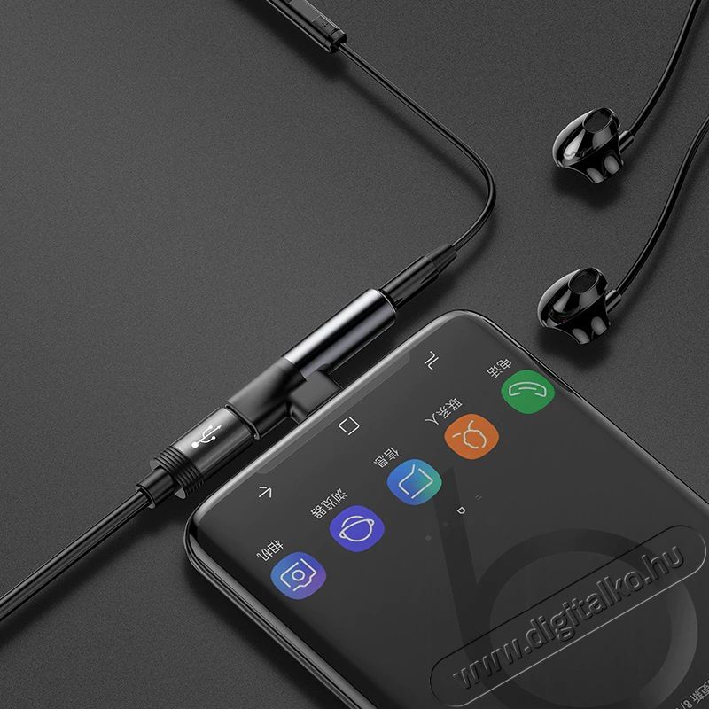 Baseus L41 USB Type-C - Type-C + 3.5mm fekete elosztó Újdonságok - Új termékek - 368679