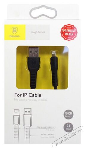 Baseus Tough Series 2A 1m Lightning töltő és adatkábel - fekete Mobil / Kommunikáció / Smart - Mobiltelefon kiegészítő / tok - Kábel / átalakító - 368714