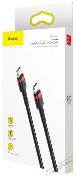 Baseus Cafule Type-C/Type-C 60W 20V 3A 2m töltő és adatkábel - fekete/piros Mobil / Kommunikáció / Smart - Mobiltelefon kiegészítő / tok - Kábel / átalakító - 368652