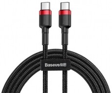 Baseus Cafule Type-C/Type-C 60W 20V 3A 2m töltő és adatkábel - fekete/piros Mobil / Kommunikáció / Smart - Mobiltelefon kiegészítő / tok - Kábel / átalakító - 368652