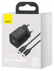 Baseus TZCCSUP-L01 25W Type-C fekete mini utazó töltő Fotó-Videó kiegészítők - Kábel - Egyéb kábel - 413532