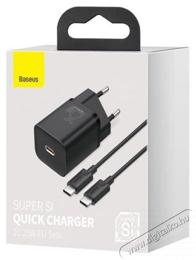 Baseus TZCCSUP-L01 25W Type-C fekete mini utazó töltő Fotó-Videó kiegészítők - Kábel - Egyéb kábel - 413532