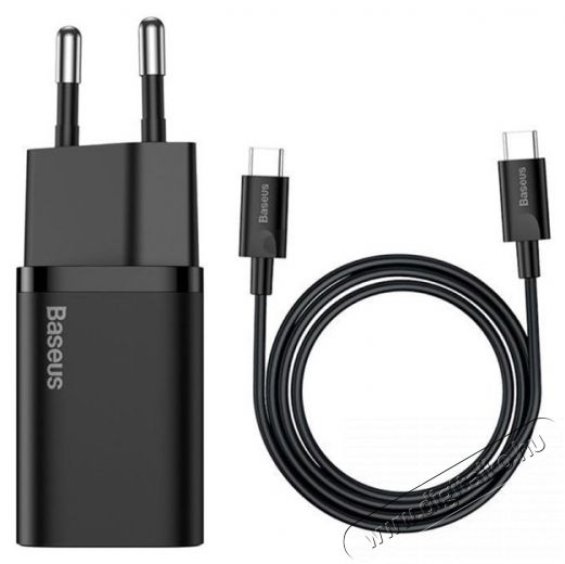Baseus TZCCSUP-L01 25W Type-C fekete mini utazó töltő Fotó-Videó kiegészítők - Kábel - Egyéb kábel - 413532