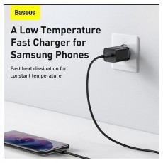 Baseus TZCCSUP-L01 25W Type-C fekete mini utazó töltő Fotó-Videó kiegészítők - Kábel - Egyéb kábel - 413532