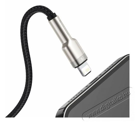 Baseus Cafule Metal Lightning kábel 2.4A 1m, fekete (CALJK-A01) Mobil / Kommunikáció / Smart - Mobiltelefon kiegészítő / tok - Kábel / átalakító - 408583