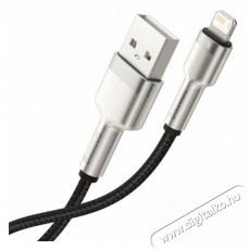 Baseus Cafule Metal Lightning kábel 2.4A 1m, fekete (CALJK-A01) Mobil / Kommunikáció / Smart - Mobiltelefon kiegészítő / tok - Kábel / átalakító - 408583