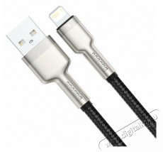 Baseus Cafule Metal Lightning kábel 2.4A 1m, fekete (CALJK-A01) Mobil / Kommunikáció / Smart - Mobiltelefon kiegészítő / tok - Kábel / átalakító - 408583