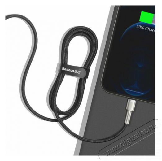 Baseus Cafule Metal Lightning kábel 2.4A 1m, fekete (CALJK-A01) Mobil / Kommunikáció / Smart - Mobiltelefon kiegészítő / tok - Kábel / átalakító - 408583
