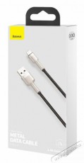 Baseus Cafule Metal Lightning kábel 2.4A 1m, fekete (CALJK-A01) Mobil / Kommunikáció / Smart - Mobiltelefon kiegészítő / tok - Kábel / átalakító - 408583
