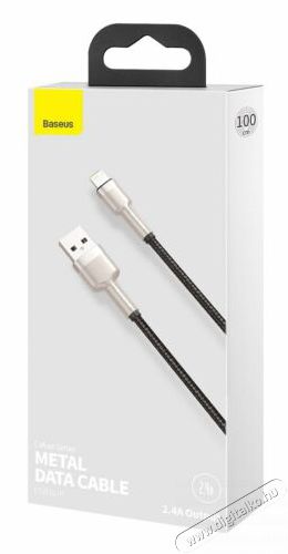 Baseus Cafule Metal Lightning kábel 2.4A 1m, fekete (CALJK-A01) Mobil / Kommunikáció / Smart - Mobiltelefon kiegészítő / tok - Kábel / átalakító - 408583